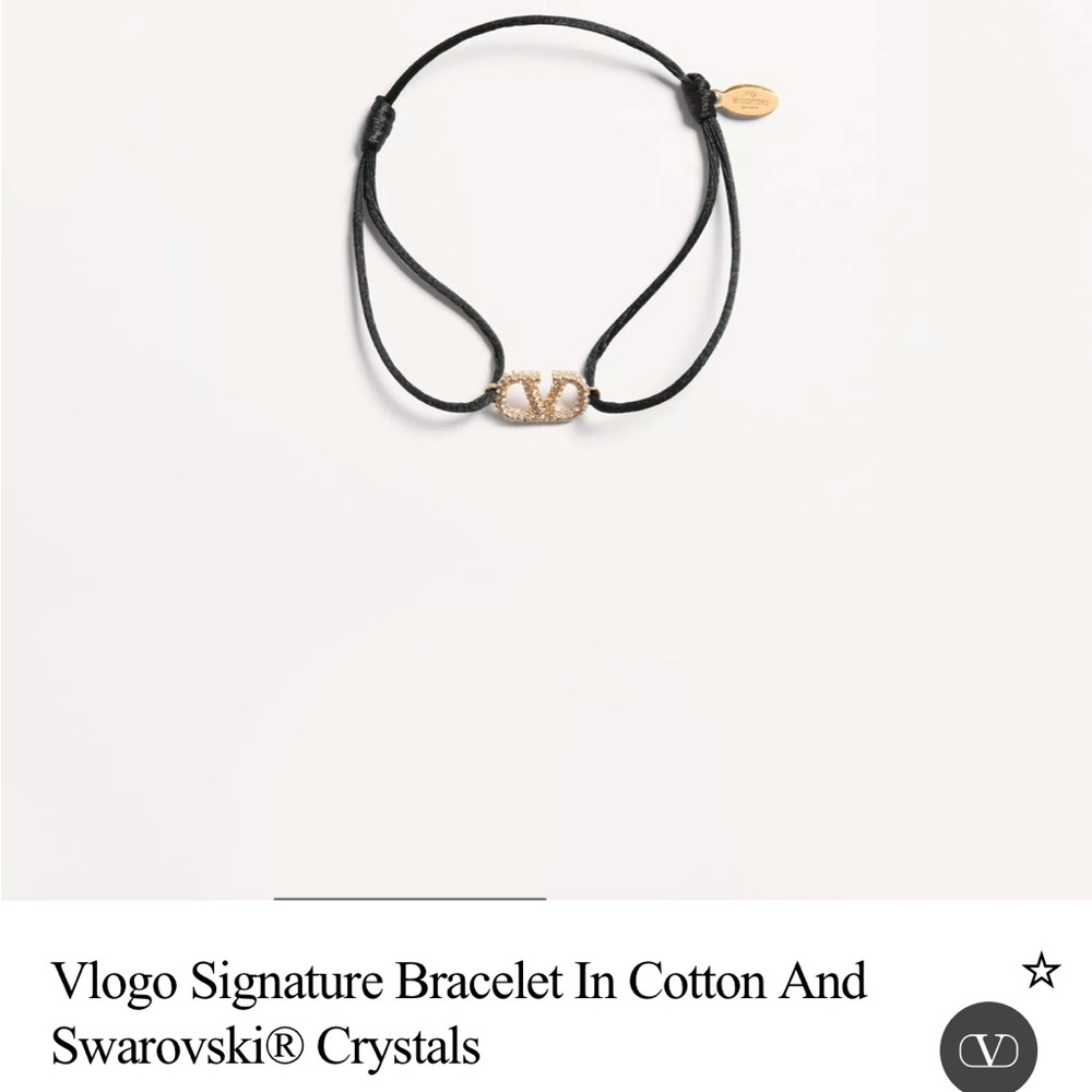 Brand new in box Valentino Garavani Black and Gold Vlogo Bracelet